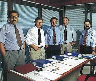 Left to Right: N. Kartsonas, G. Soilemezoglou, G. Kazos, M. Kaloudis, G. Tselentis, Circa 1991