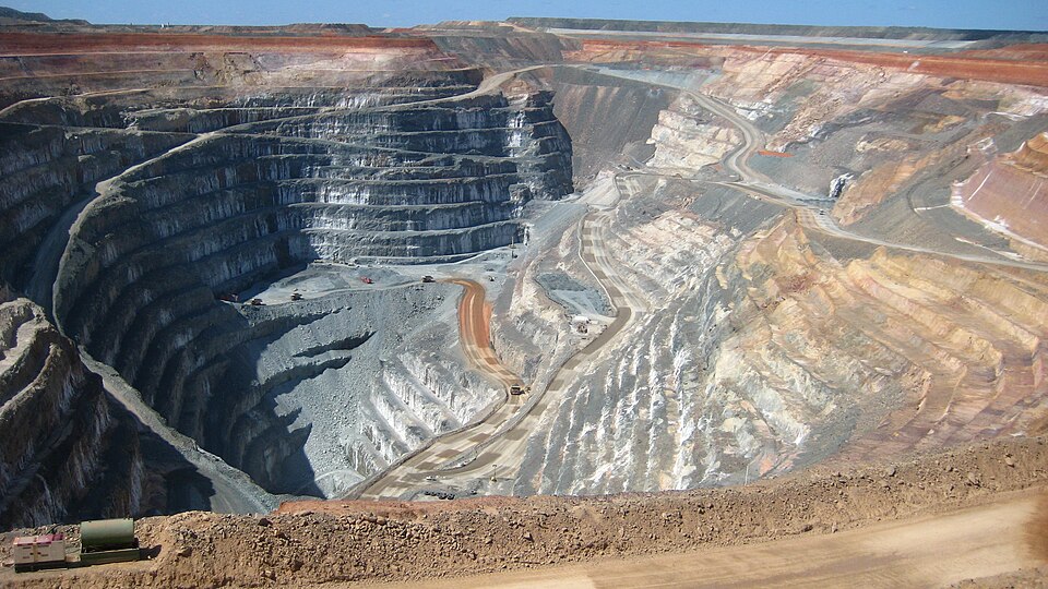 A large, active open pit mine